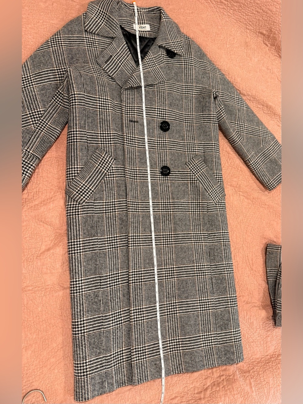 Women's Black and White winter wool  Coat - Picture 10 of 14